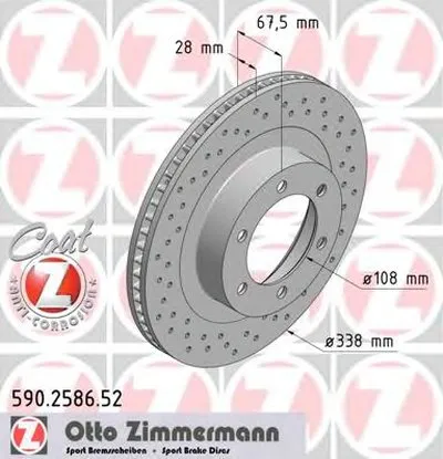 Тормозной диск SPORT BRAKE DISC COAT Z ZIMMERMANN купить