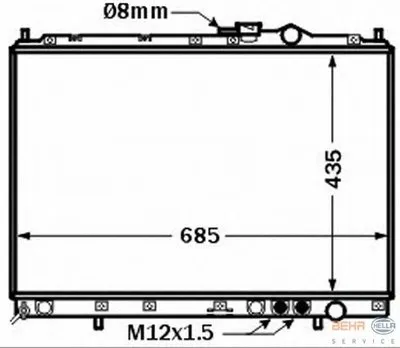 Радиатор, охлаждение двигателя BEHR HELLA SERVICE купить