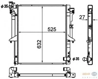 Радиатор, охлаждение двигателя BEHR HELLA SERVICE купить