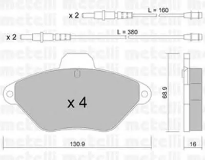 Комплект тормозных колодок, дисковый тормоз METELLI купить