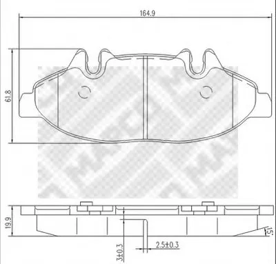 Комплект тормозных колодок, дисковый тормоз MAPCO купить