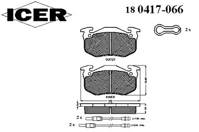 Комплект тормозных колодок, дисковый тормоз ICER купить