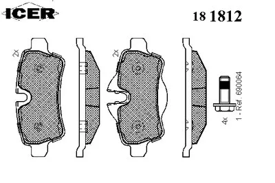 Комплект тормозных колодок, дисковый тормоз ICER купить
