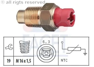 Датчик, температура охлаждающей жидкости; Датчик, температура охлаждающей жидкости; Датчик, температура охлаждающей жидкости FACET купить