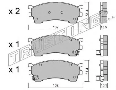 Комплект тормозных колодок, дисковый тормоз TRUSTING купить
