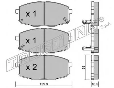 Комплект тормозных колодок, дисковый тормоз TRUSTING купить