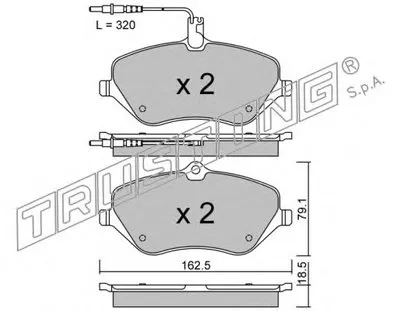Комплект тормозных колодок, дисковый тормоз TRUSTING купить