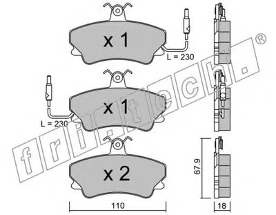 Комплект тормозных колодок, дисковый тормоз fri.tech. купить