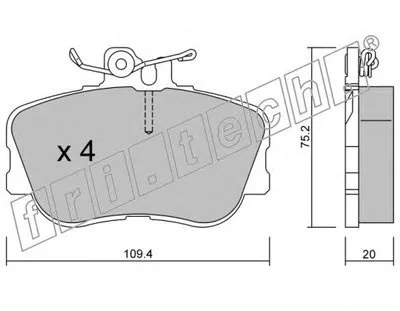 Комплект тормозных колодок, дисковый тормоз fri.tech. купить
