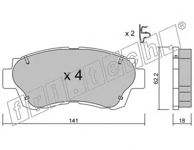 Комплект тормозных колодок, дисковый тормоз fri.tech. купить