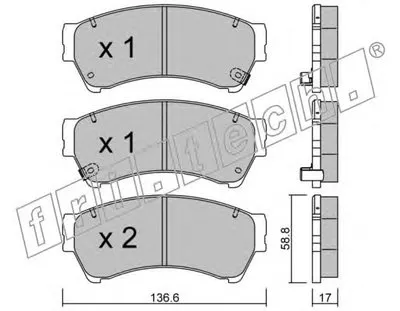Комплект тормозных колодок, дисковый тормоз fri.tech. купить
