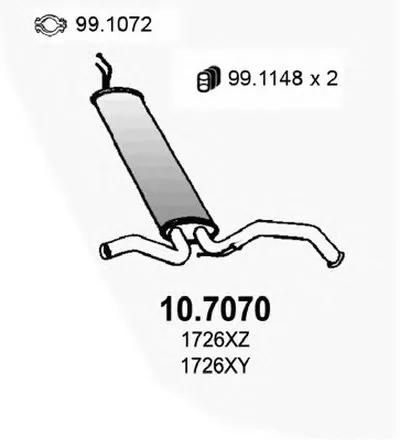 Глушитель выхлопных газов конечный ASSO купить
