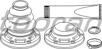 Комплект пылника, приводной вал TOPRAN купить