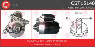 Стартер REMANUFACTURED SERIES CASCO купить