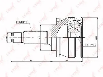 Шарнирный комплект, приводной вал LYNXauto купить