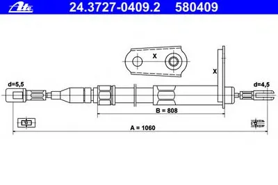 Трос, стояночная тормозная система ATE купить