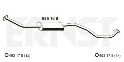 Средний глушитель выхлопных газов ERNST купить