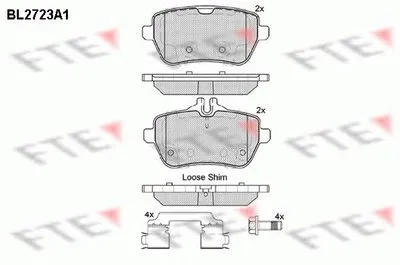 Комплект тормозных колодок, дисковый тормоз FTE купить
