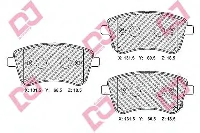 Комплект тормозных колодок, дисковый тормоз DJ PARTS купить