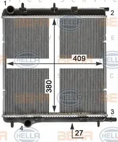 Радиатор, охлаждение двигателя BEHR HELLA SERVICE купить