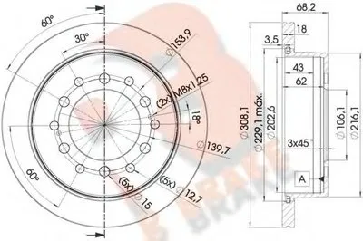 Тормозной диск R BRAKE купить