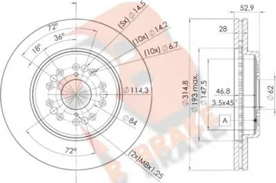 Тормозной диск R BRAKE купить