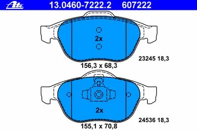 Комплект тормозных колодок, дисковый тормоз ATE купить