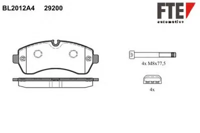 Комплект тормозных колодок, дисковый тормоз FTE купить