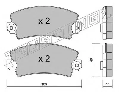 Комплект тормозных колодок, дисковый тормоз TRUSTING купить