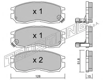 Комплект тормозных колодок, дисковый тормоз TRUSTING купить