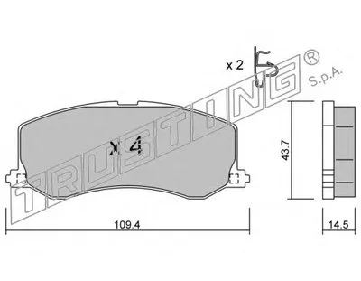 Комплект тормозных колодок, дисковый тормоз TRUSTING купить