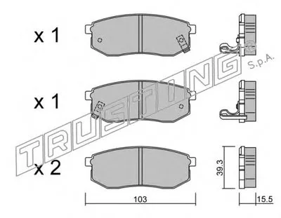 Комплект тормозных колодок, дисковый тормоз TRUSTING купить