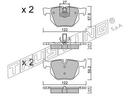 Комплект тормозных колодок, дисковый тормоз TRUSTING купить