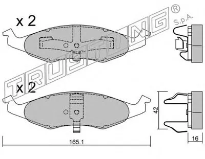 Комплект тормозных колодок, дисковый тормоз TRUSTING купить