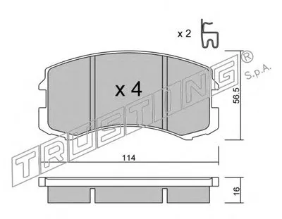 Комплект тормозных колодок, дисковый тормоз TRUSTING купить