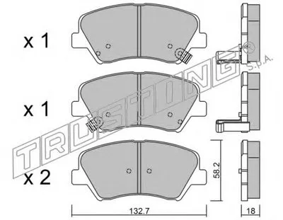 Комплект тормозных колодок, дисковый тормоз TRUSTING купить