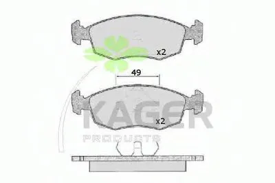 Комплект тормозных колодок, дисковый тормоз KAGER купить