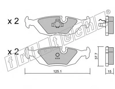 Комплект тормозных колодок, дисковый тормоз fri.tech. купить