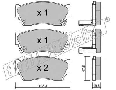 Комплект тормозных колодок, дисковый тормоз fri.tech. купить