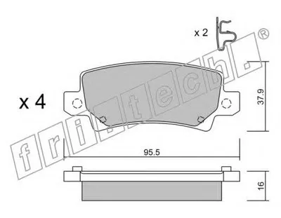 Комплект тормозных колодок, дисковый тормоз fri.tech. купить