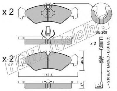 Комплект тормозных колодок, дисковый тормоз fri.tech. купить