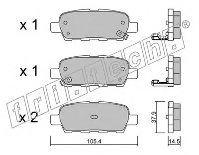 Комплект тормозных колодок, дисковый тормоз fri.tech. купить