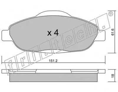 Комплект тормозных колодок, дисковый тормоз fri.tech. купить