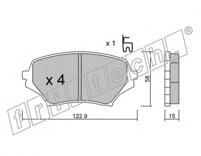 Комплект тормозных колодок, дисковый тормоз fri.tech. купить