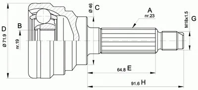 Шарнирный комплект, приводной вал SPIN OPEN PARTS купить