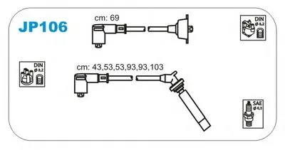 Комплект проводов зажигания JANMOR купить