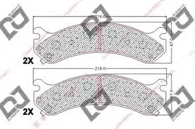 Комплект тормозных колодок, дисковый тормоз DJ PARTS купить