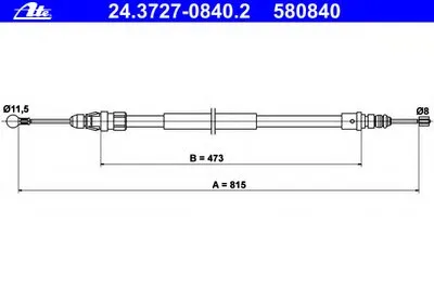 Трос, стояночная тормозная система ATE купить