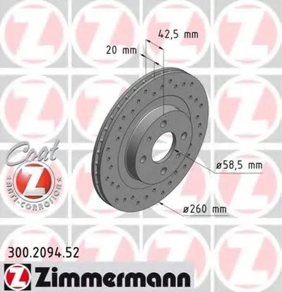Тормозной диск SPORT BRAKE DISC COAT Z ZIMMERMANN купить