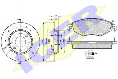 Комплект тормозов, дисковый тормозной механизм ICER купить
